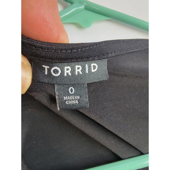 Torrid Women's Black Faux Wrap Blouse, Size 0/L - Picture 11 of 14